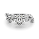 Round Twisted Shank Lab Grown Diamond Engagement Ring - VS1 D/E/F | 14K & 18K Gold | 14K Yellow Gold | Round Lab Diamond | Picasso Gold & Diamond Chicago