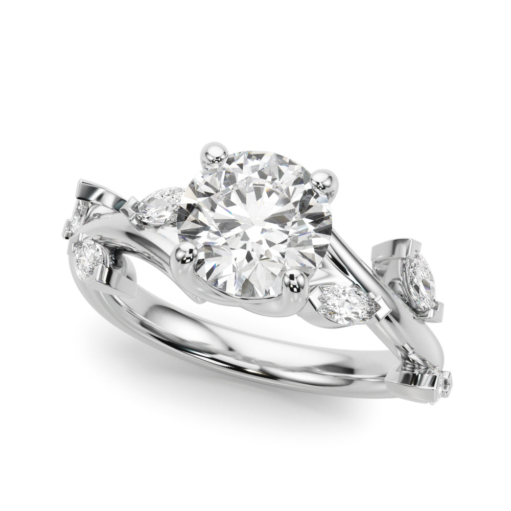 Round Twisted Shank Lab Grown Diamond Engagement Ring - VS1 D/E/F | 14K & 18K Gold | 14K White Gold | Round Lab Diamond | Picasso Gold & Diamond Chicago