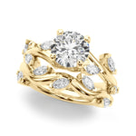 Round Twisted Shank Lab Grown Diamond Engagement Ring - VS1 D/E/F | 14K & 18K Gold | 14K Yellow Gold | Round Lab Diamond | Picasso Gold & Diamond Chicago