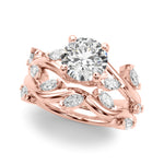 Round Twisted Shank Lab Grown Diamond Engagement Ring - VS1 D/E/F | 14K & 18K Gold | 14K Yellow Gold | Round Lab Diamond | Picasso Gold & Diamond Chicago