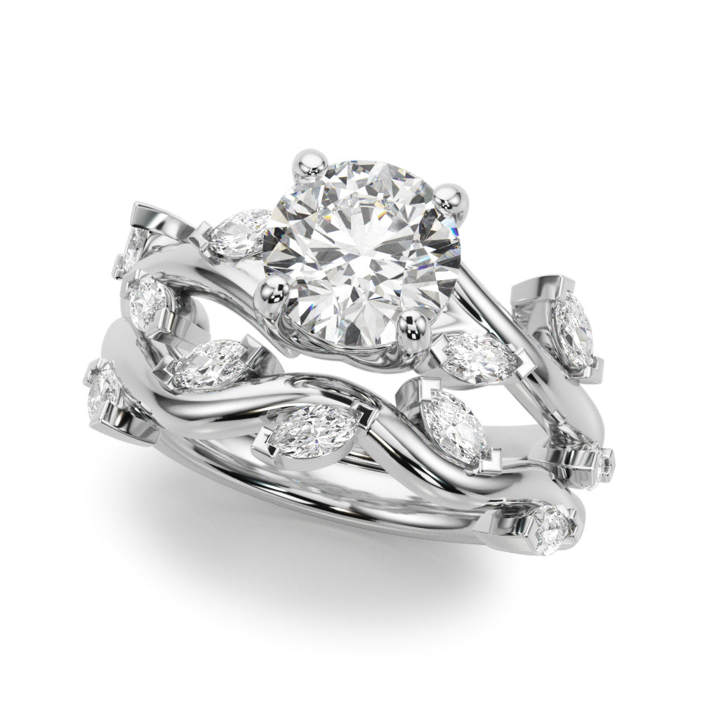 Round Twisted Shank Lab Grown Diamond Engagement Ring - VS1 D/E/F | 14K & 18K Gold | 14K Rose Gold | Round Lab Diamond | Picasso Gold & Diamond Chicago