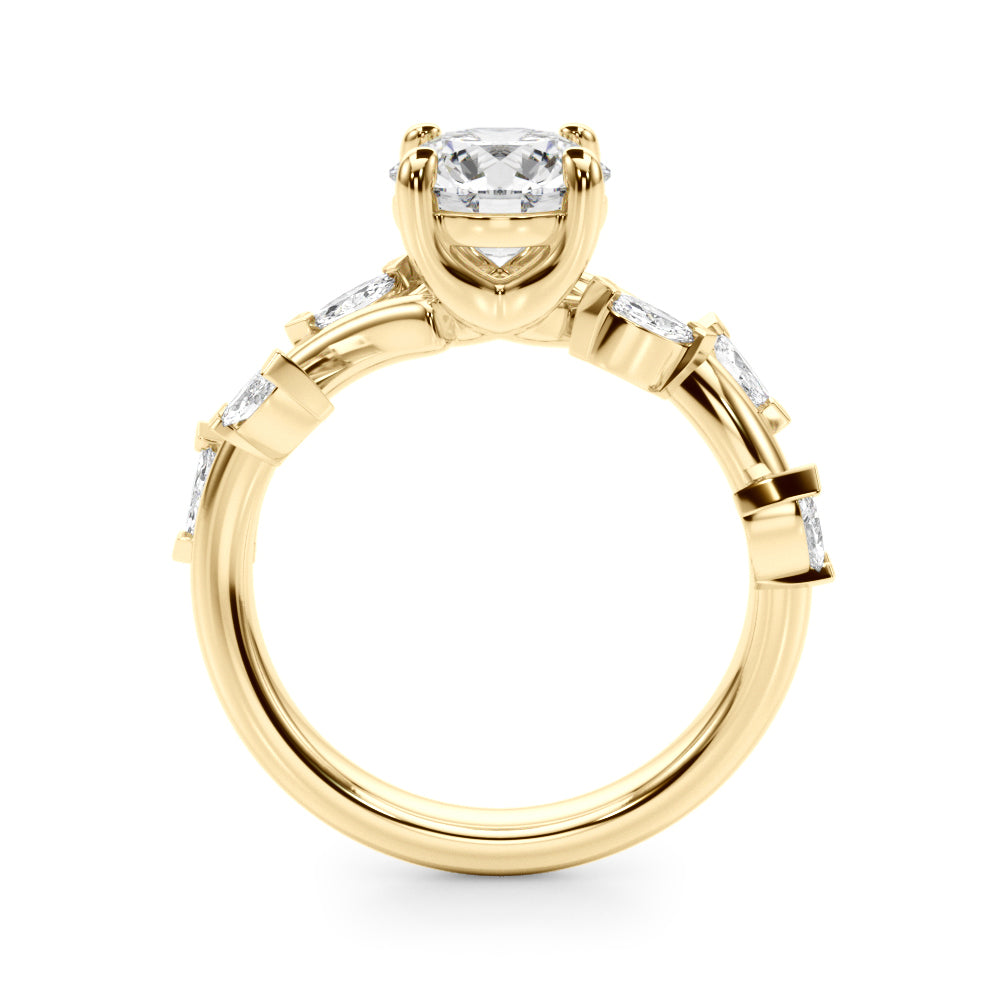 Round Twisted Shank Lab Grown Diamond Engagement Ring - VS1 D/E/F | 14K & 18K Gold | 14K Rose Gold | Round Lab Diamond | Picasso Gold & Diamond Chicago
