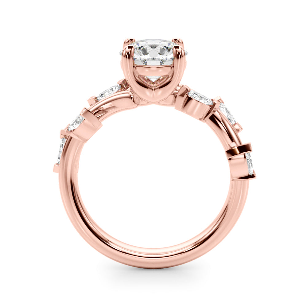Round Twisted Shank Lab Grown Diamond Engagement Ring - VS1 D/E/F | 14K & 18K Gold | 14K Rose Gold | Round Lab Diamond | Picasso Gold & Diamond Chicago