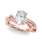 Oval Twisted Shank Lab Grown Diamond Engagement Ring - VS1 D/E/F | 14K & 18K Gold | 14K White Gold | Oval Lab Diamond | Picasso Gold & Diamond Chicago