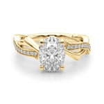 Oval Twisted Shank Lab Grown Diamond Engagement Ring - VS1 D/E/F | 14K & 18K Gold | 14K White Gold | Oval Lab Diamond | Picasso Gold & Diamond Chicago