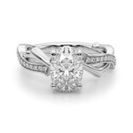 Oval Twisted Shank Lab Grown Diamond Engagement Ring - VS1 D/E/F | 14K & 18K Gold | 14K Yellow Gold | Oval Lab Diamond | Picasso Gold & Diamond Chicago
