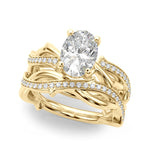 Oval Twisted Shank Lab Grown Diamond Engagement Ring - VS1 D/E/F | 14K & 18K Gold | 14K Yellow Gold | Oval Lab Diamond | Picasso Gold & Diamond Chicago