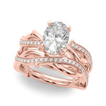 Oval Twisted Shank Lab Grown Diamond Engagement Ring - VS1 D/E/F | 14K & 18K Gold | 14K Yellow Gold | Oval Lab Diamond | Picasso Gold & Diamond Chicago