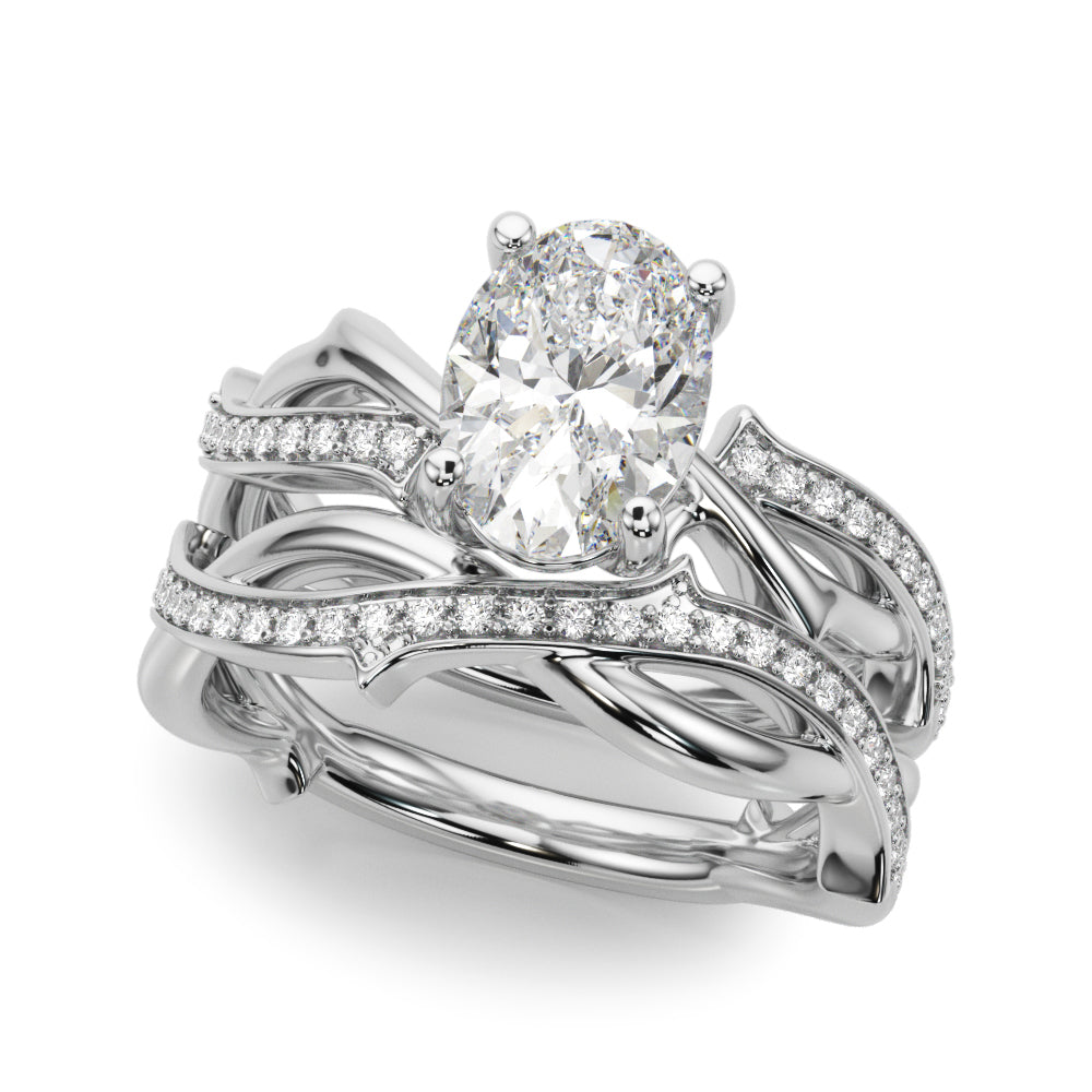 Oval Twisted Shank Lab Grown Diamond Engagement Ring - VS1 D/E/F | 14K & 18K Gold | 14K Rose Gold | Oval Lab Diamond | Picasso Gold & Diamond Chicago