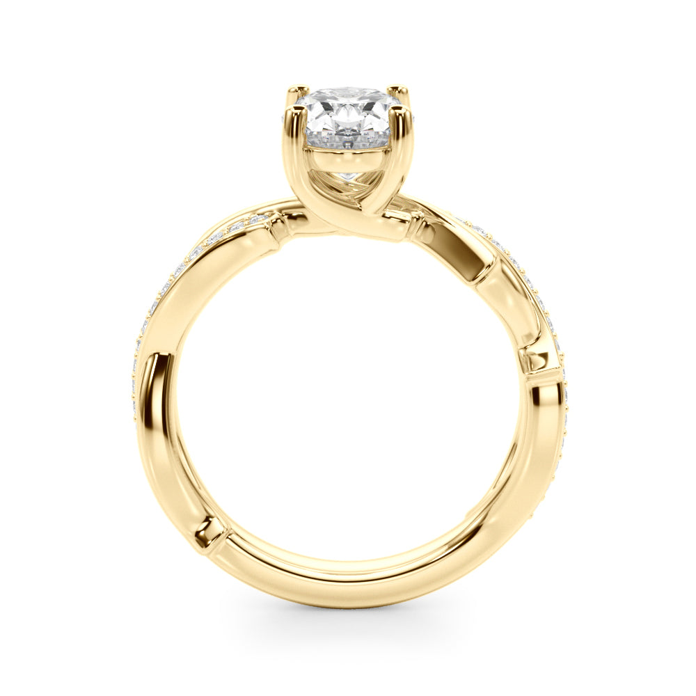 Oval Twisted Shank Lab Grown Diamond Engagement Ring - VS1 D/E/F | 14K & 18K Gold | 14K Rose Gold | Oval Lab Diamond | Picasso Gold & Diamond Chicago