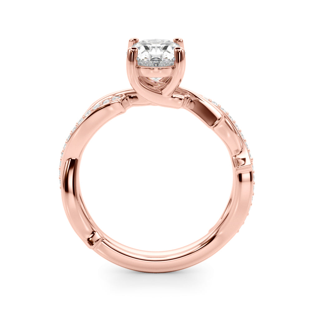 Oval Twisted Shank Lab Grown Diamond Engagement Ring - VS1 D/E/F | 14K & 18K Gold | 14K Rose Gold | Oval Lab Diamond | Picasso Gold & Diamond Chicago