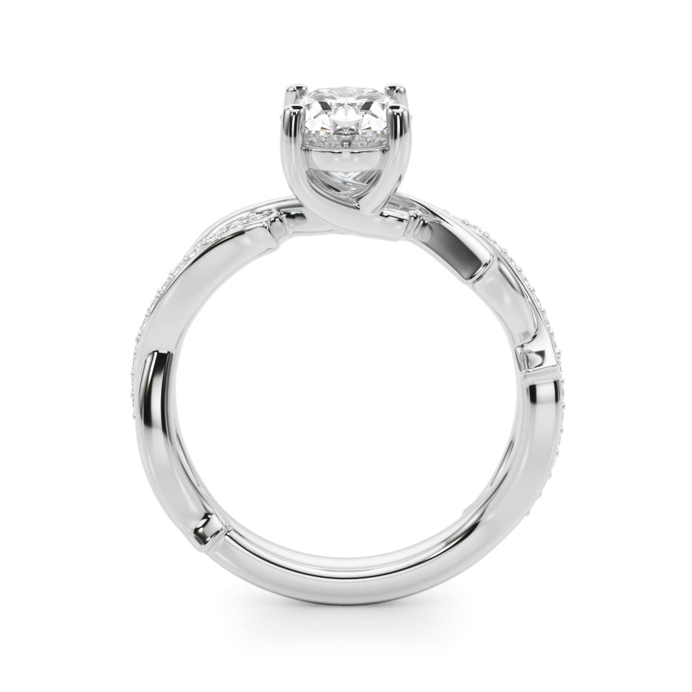 Oval Twisted Shank Lab Grown Diamond Engagement Ring - VS1 D/E/F | 14K & 18K Gold | 14K Rose Gold | Oval Lab Diamond | Picasso Gold & Diamond Chicago