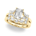 Emerald Cut Nature Inspired Lab Grown Diamond Engagement Ring - VS1 D/E/F | 14K & 18K Gold | 14K White Gold | Emerald Cut Lab Diamond | Picasso Gold & Diamond Chicago