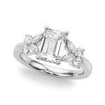 Emerald Cut Nature Inspired Lab Grown Diamond Engagement Ring - VS1 D/E/F | 14K & 18K Gold | 14K White Gold | Emerald Cut Lab Diamond | Picasso Gold & Diamond Chicago