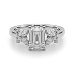 Emerald Cut Nature Inspired Lab Grown Diamond Engagement Ring - VS1 D/E/F | 14K & 18K Gold | 14K Rose Gold | Emerald Cut Lab Diamond | Picasso Gold & Diamond Chicago