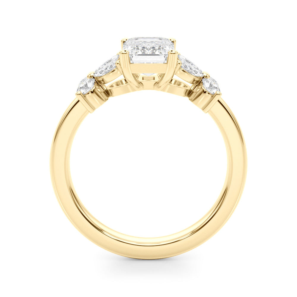 Emerald Cut Nature Inspired Lab Grown Diamond Engagement Ring - VS1 D/E/F | 14K & 18K Gold | 14K Rose Gold | Emerald Cut Lab Diamond | Picasso Gold & Diamond Chicago