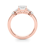Emerald Cut Nature Inspired Lab Grown Diamond Engagement Ring - VS1 D/E/F | 14K & 18K Gold | 14K Rose Gold | Emerald Cut Lab Diamond | Picasso Gold & Diamond Chicago