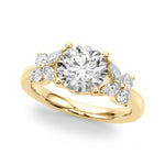 Round Nature Inspired Lab Grown Diamond Engagement Ring - VS1 D/E/F | 14K & 18K Gold | 14K White Gold | Round Lab Diamond | Picasso Gold & Diamond Chicago