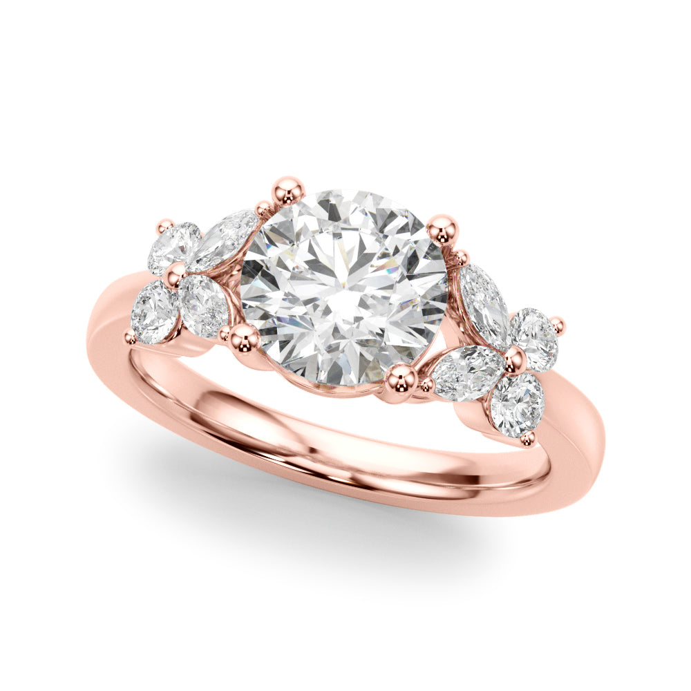 Round Nature Inspired Lab Grown Diamond Engagement Ring - VS1 D/E/F | 14K & 18K Gold | 14K White Gold | Round Lab Diamond | Picasso Gold & Diamond Chicago