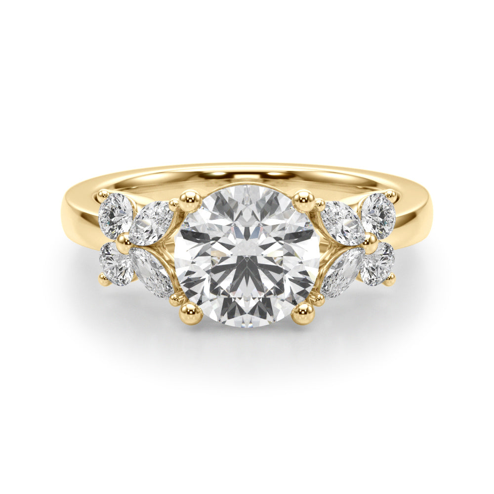 Round Nature Inspired Lab Grown Diamond Engagement Ring - VS1 D/E/F | 14K & 18K Gold | 14K White Gold | Round Lab Diamond | Picasso Gold & Diamond Chicago