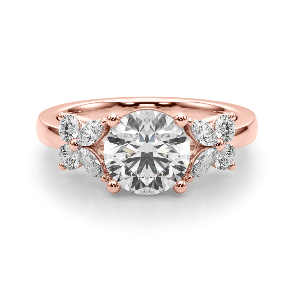 Round Nature Inspired Lab Grown Diamond Engagement Ring - VS1 D/E/F | 14K & 18K Gold | 14K Yellow Gold | Round Lab Diamond | Picasso Gold & Diamond Chicago