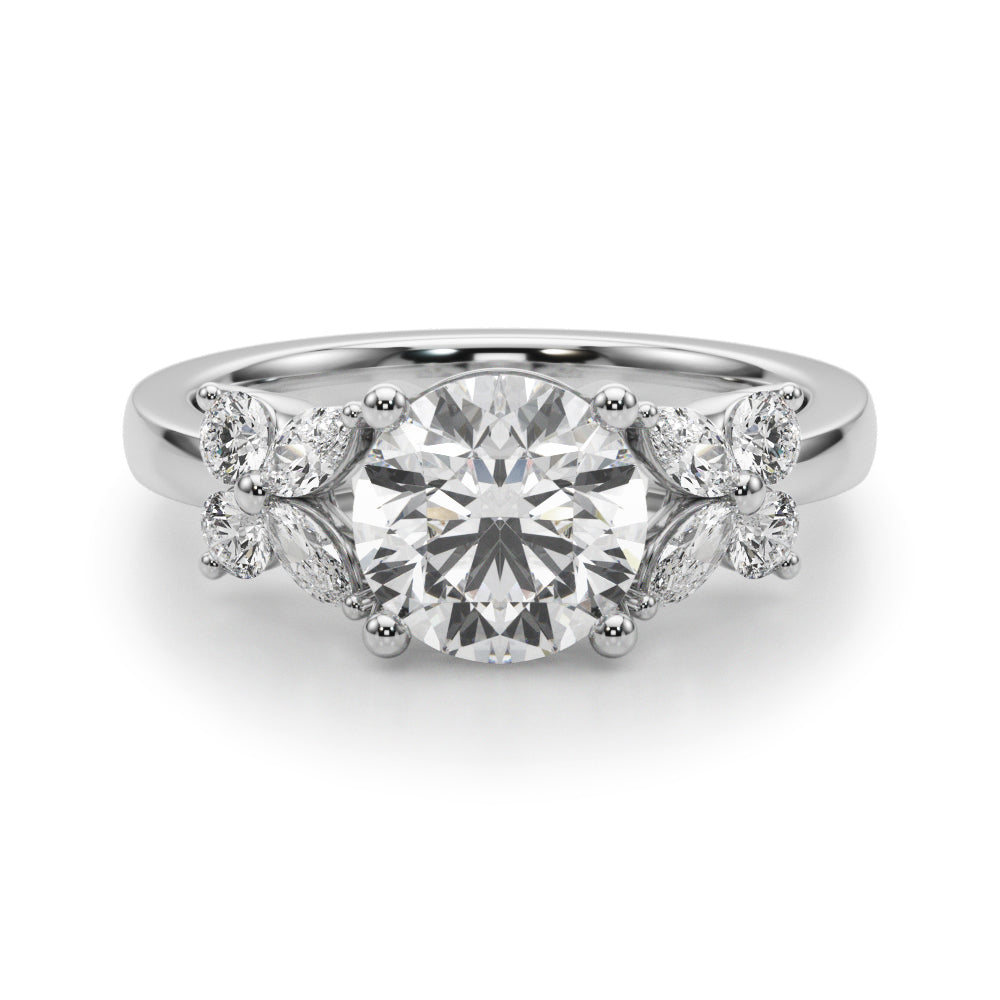 Round Nature Inspired Lab Grown Diamond Engagement Ring - VS1 D/E/F | 14K & 18K Gold | 14K Yellow Gold | Round Lab Diamond | Picasso Gold & Diamond Chicago