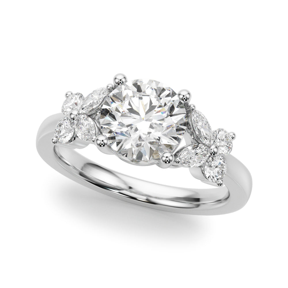 Round Nature Inspired Lab Grown Diamond Engagement Ring - VS1 D/E/F | 14K & 18K Gold | 14K White Gold | Round Lab Diamond | Picasso Gold & Diamond Chicago