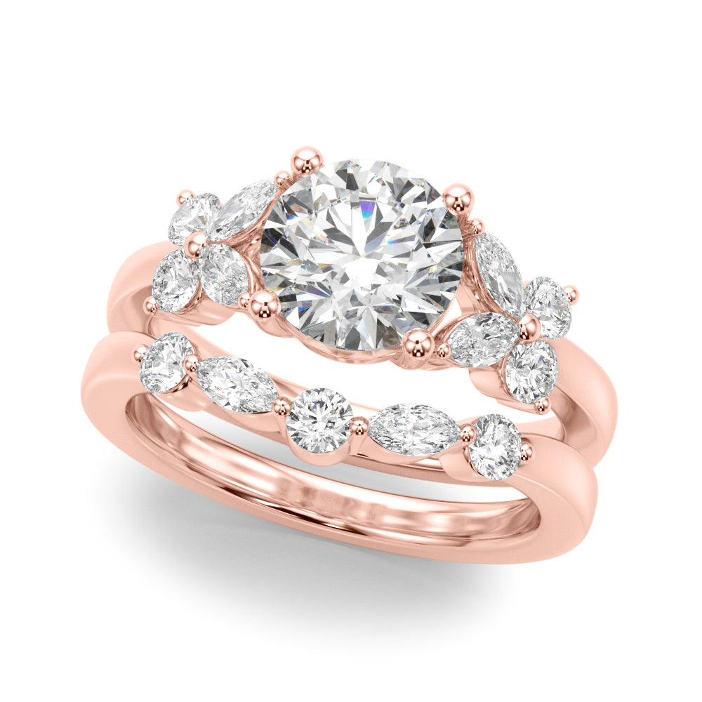 Round Nature Inspired Lab Grown Diamond Engagement Ring - VS1 D/E/F | 14K & 18K Gold | 14K Yellow Gold | Round Lab Diamond | Picasso Gold & Diamond Chicago