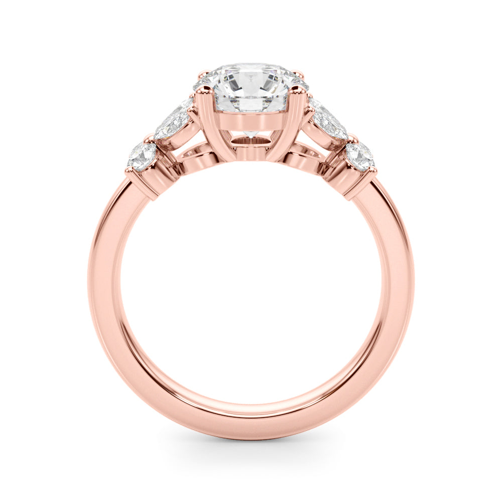 Round Nature Inspired Lab Grown Diamond Engagement Ring - VS1 D/E/F | 14K & 18K Gold | 14K Rose Gold | Round Lab Diamond | Picasso Gold & Diamond Chicago