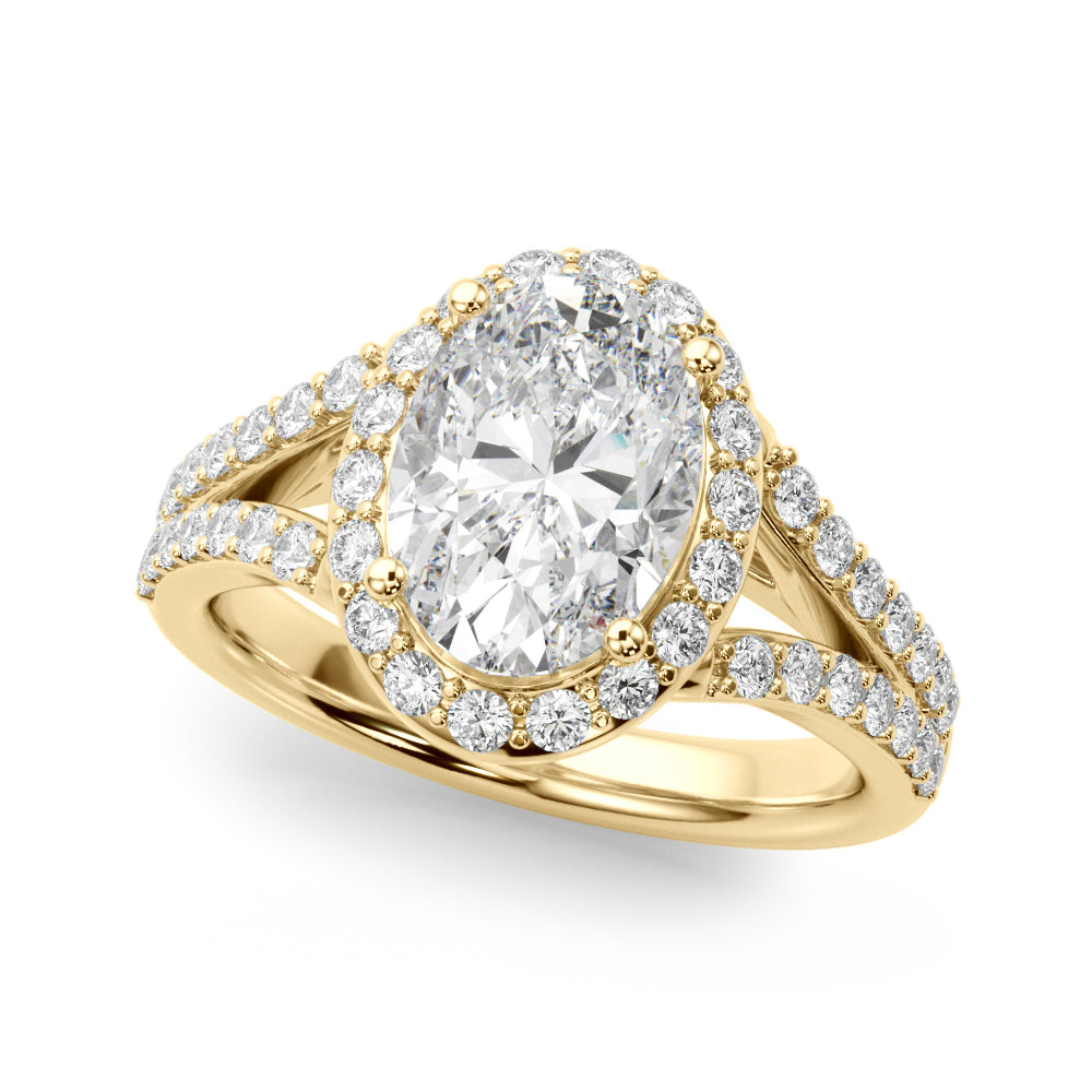 Oval Halo Lab Grown Diamond Engagement Ring - VS1 D/E/F | 14K & 18K Gold | 14K White Gold | Oval Lab Diamond | Picasso Gold & Diamond Chicago