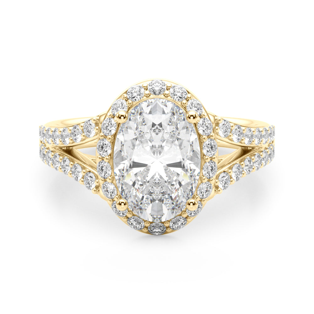 Oval Halo Lab Grown Diamond Engagement Ring - VS1 D/E/F | 14K & 18K Gold | 14K White Gold | Oval Lab Diamond | Picasso Gold & Diamond Chicago