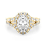 Oval Halo Lab Grown Diamond Engagement Ring - VS1 D/E/F | 14K & 18K Gold | 14K White Gold | Oval Lab Diamond | Picasso Gold & Diamond Chicago