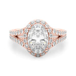 Oval Halo Lab Grown Diamond Engagement Ring - VS1 D/E/F | 14K & 18K Gold | 14K Yellow Gold | Oval Lab Diamond | Picasso Gold & Diamond Chicago