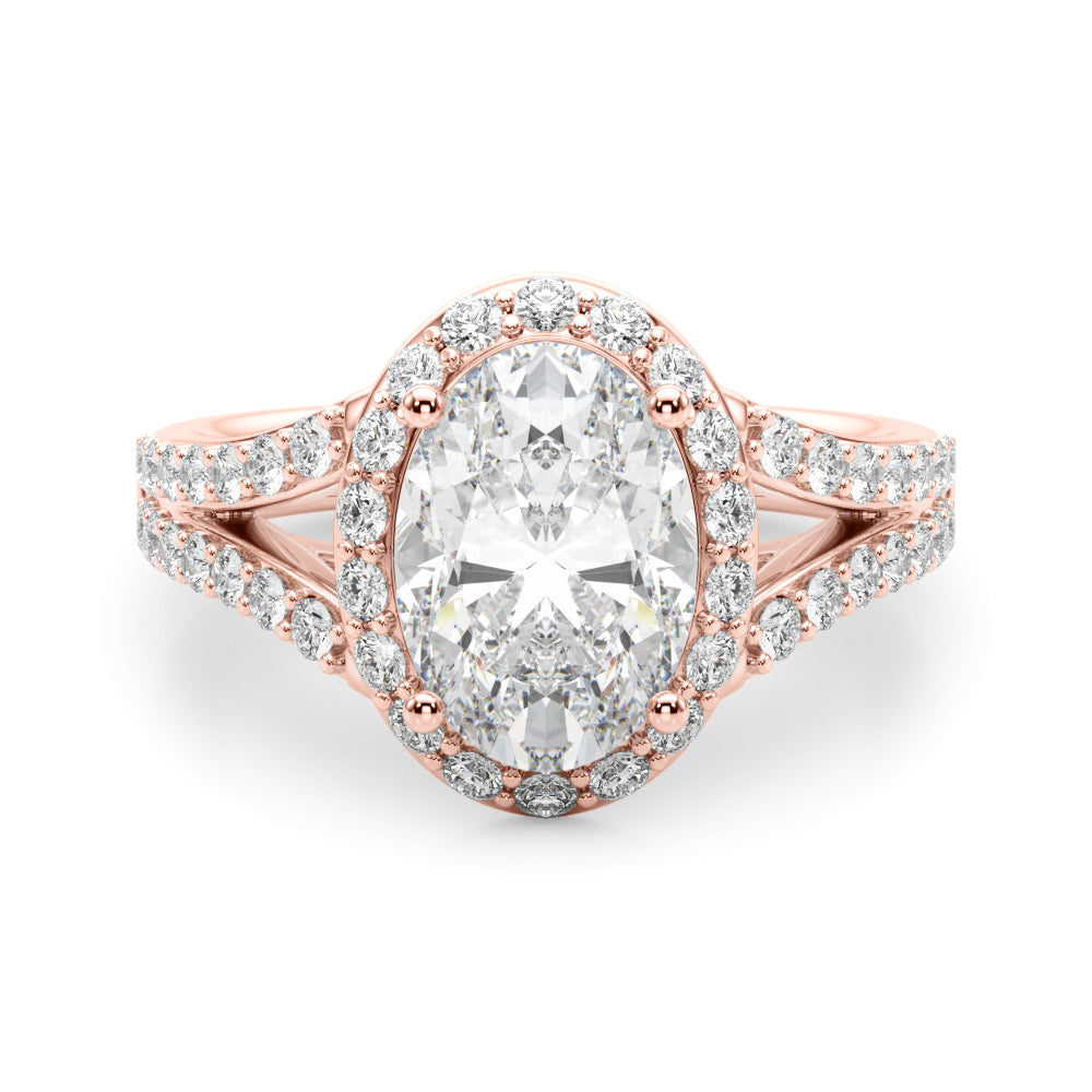 Oval Halo Lab Grown Diamond Engagement Ring - VS1 D/E/F | 14K & 18K Gold | 14K Yellow Gold | Oval Lab Diamond | Picasso Gold & Diamond Chicago