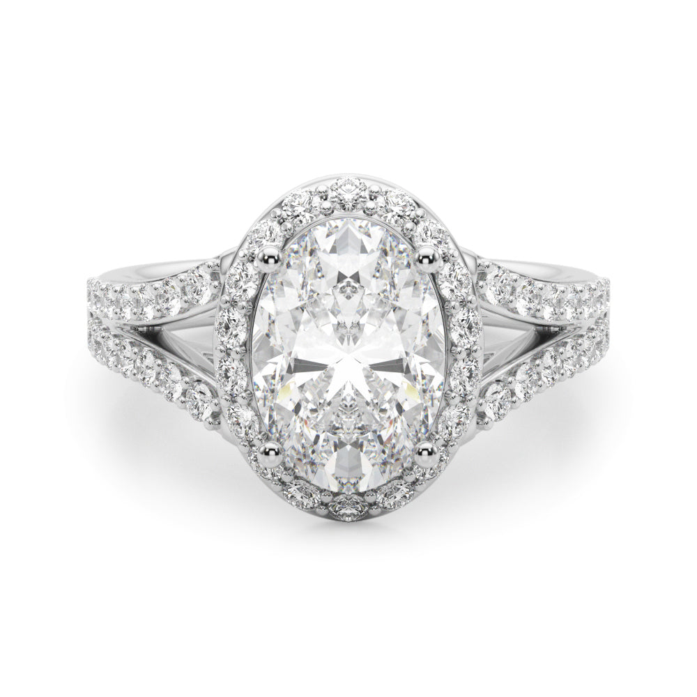 Oval Halo Lab Grown Diamond Engagement Ring - VS1 D/E/F | 14K & 18K Gold | 14K Yellow Gold | Oval Lab Diamond | Picasso Gold & Diamond Chicago