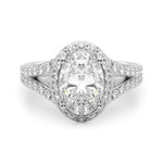 Oval Halo Lab Grown Diamond Engagement Ring - VS1 D/E/F | 14K & 18K Gold | 14K Yellow Gold | Oval Lab Diamond | Picasso Gold & Diamond Chicago