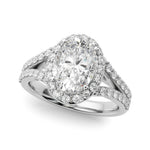 Oval Halo Lab Grown Diamond Engagement Ring - VS1 D/E/F | 14K & 18K Gold | 14K White Gold | Oval Lab Diamond | Picasso Gold & Diamond Chicago