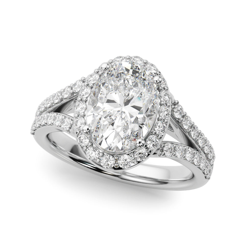 Oval Halo Lab Grown Diamond Engagement Ring - VS1 D/E/F | 14K & 18K Gold | 14K White Gold | Oval Lab Diamond | Picasso Gold & Diamond Chicago