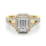 Emerald Cut Halo Lab Grown Diamond Engagement Ring - VS1 D/E/F | 14K & 18K Gold | 14K White Gold | Emerald Cut Lab Diamond | Picasso Gold & Diamond Chicago