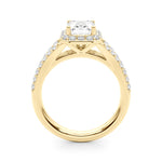 Emerald Cut Halo Lab Grown Diamond Engagement Ring - VS1 D/E/F | 14K & 18K Gold | 14K Rose Gold | Emerald Cut Lab Diamond | Picasso Gold & Diamond Chicago