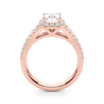 Emerald Cut Halo Lab Grown Diamond Engagement Ring - VS1 D/E/F | 14K & 18K Gold | 14K Rose Gold | Emerald Cut Lab Diamond | Picasso Gold & Diamond Chicago