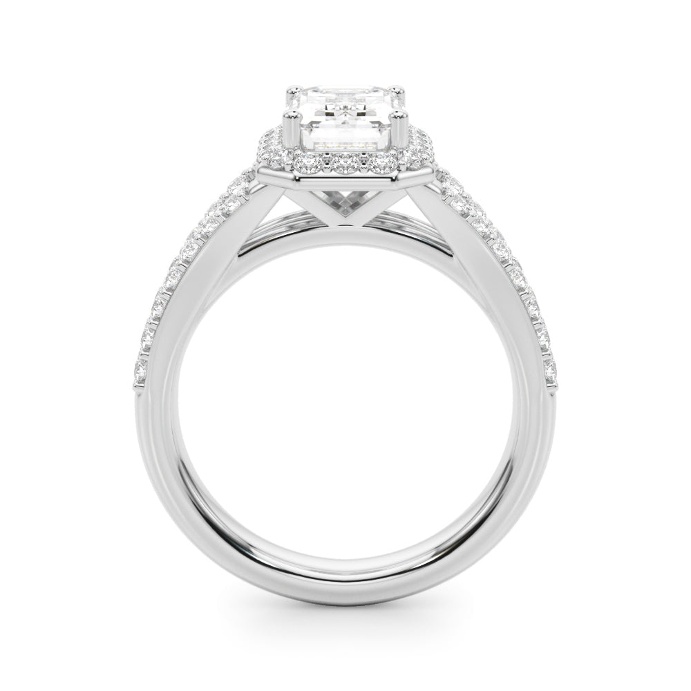 Emerald Cut Halo Lab Grown Diamond Engagement Ring - VS1 D/E/F | 14K & 18K Gold | 14K Rose Gold | Emerald Cut Lab Diamond | Picasso Gold & Diamond Chicago