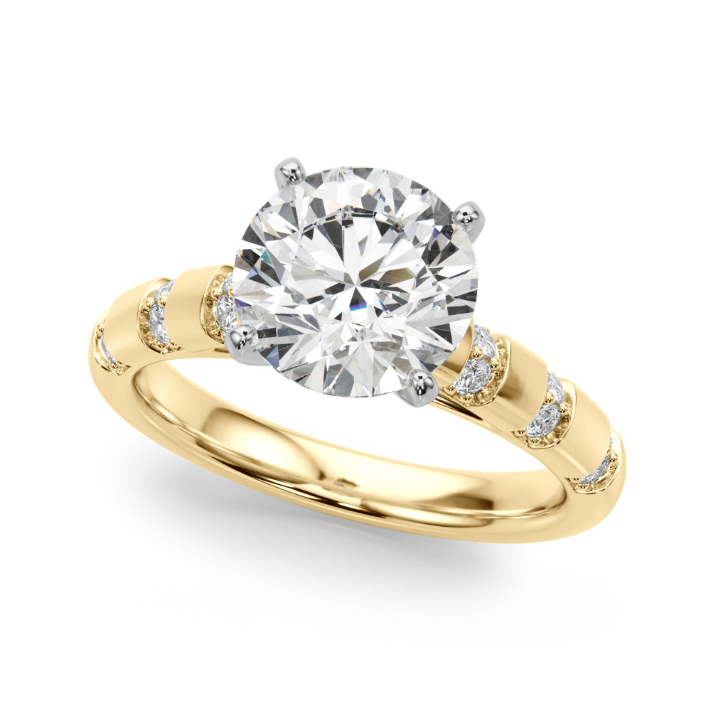 Round Classic Lab Grown Diamond Engagement Ring - VS1 D/E/F | 14K & 18K Gold | 14K White Gold | Round Lab Diamond | Picasso Gold & Diamond Chicago