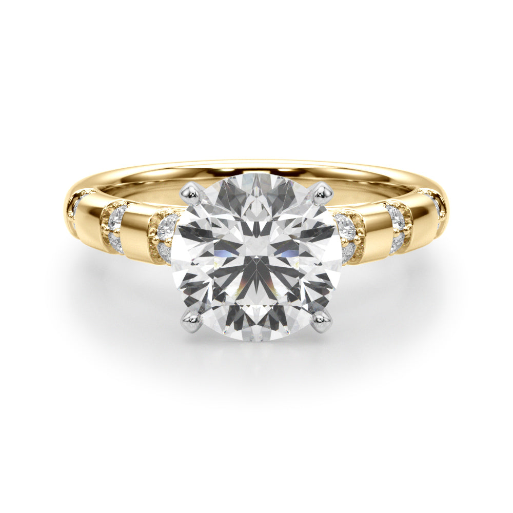 Round Classic Lab Grown Diamond Engagement Ring - VS1 D/E/F | 14K & 18K Gold | 14K Yellow Gold | Round Lab Diamond | Picasso Gold & Diamond Chicago