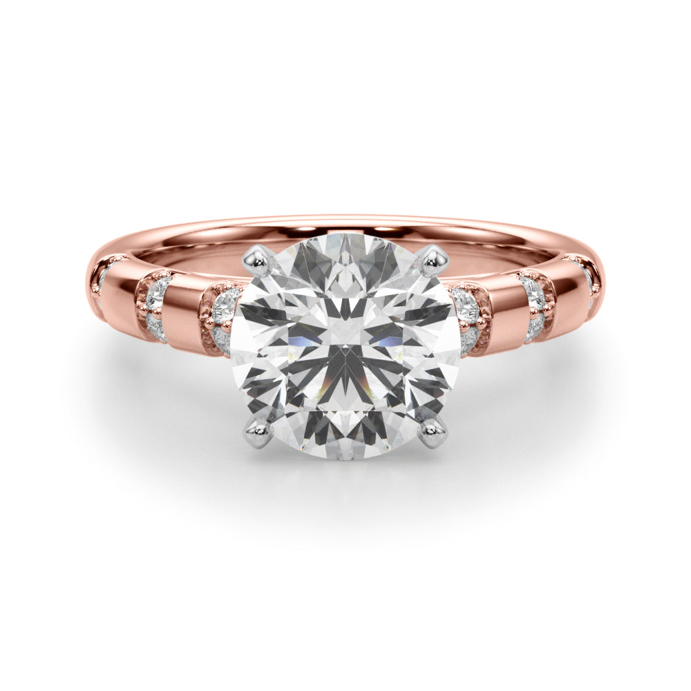 Round Classic Lab Grown Diamond Engagement Ring - VS1 D/E/F | 14K & 18K Gold | 14K Rose Gold | Round Lab Diamond | Picasso Gold & Diamond Chicago