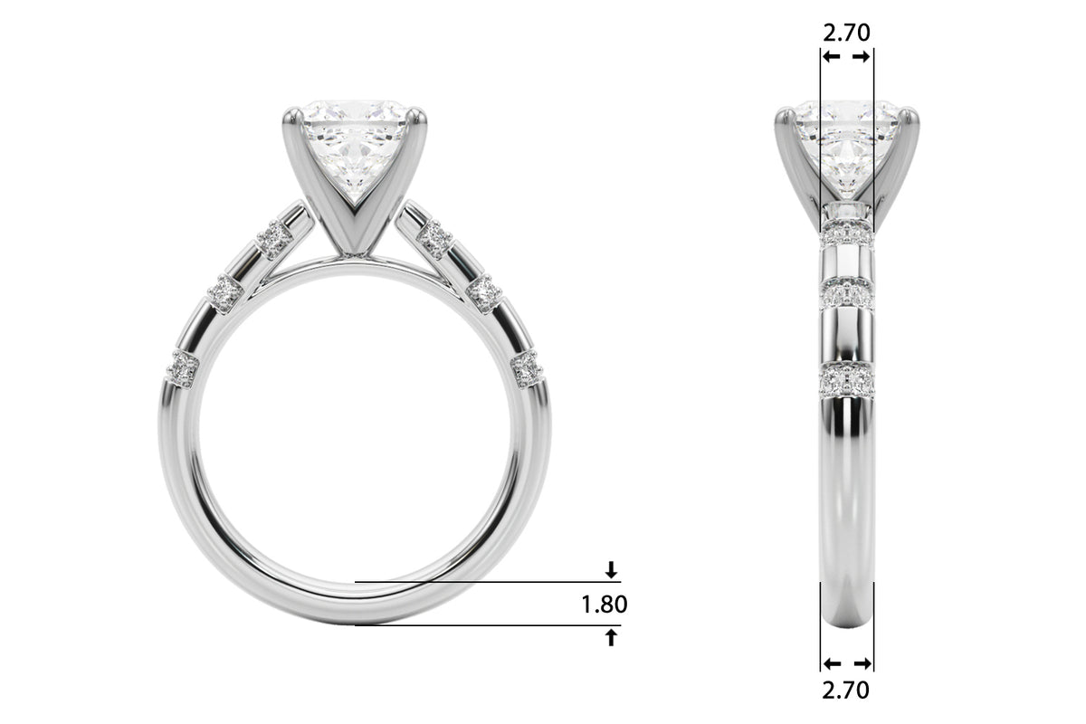 Round Classic Lab Grown Diamond Engagement Ring - VS1 D/E/F | 14K & 18K Gold | Lab Grown Diamond Engagement Ring | Picasso Gold & Diamond | Chicago