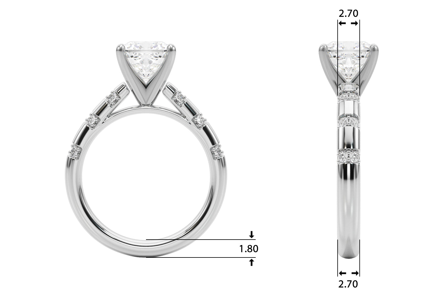 Round Classic Lab Grown Diamond Engagement Ring - VS1 D/E/F | 14K & 18K Gold | Lab Grown Diamond Engagement Ring | Picasso Gold & Diamond | Chicago