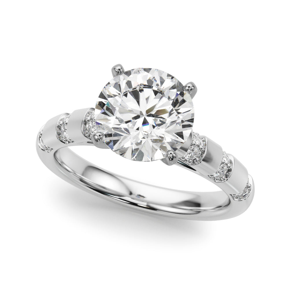 Round Classic Lab Grown Diamond Engagement Ring - VS1 D/E/F | 14K & 18K Gold | 14K White Gold | Round Lab Diamond | Picasso Gold & Diamond Chicago