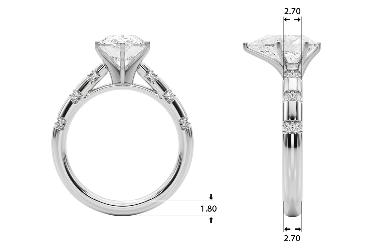 Round Classic Lab Grown Diamond Engagement Ring - VS1 D/E/F | 14K & 18K Gold | Platinum | Round Lab Diamond | Picasso Gold & Diamond Chicago