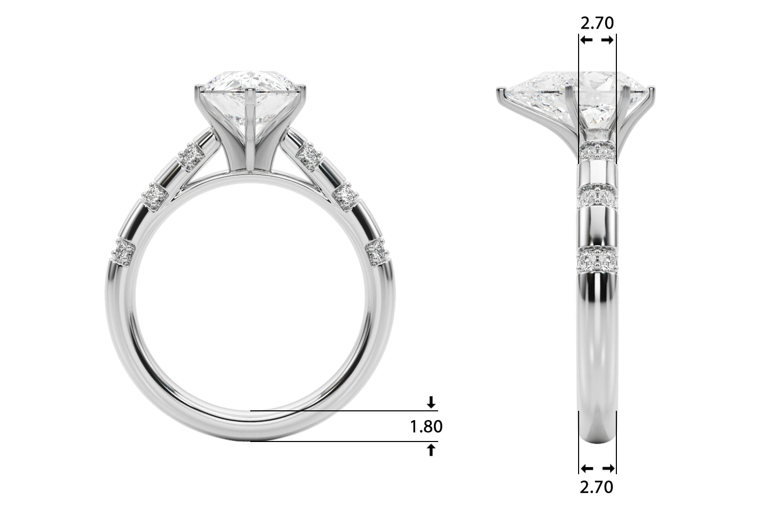 Round Classic Lab Grown Diamond Engagement Ring - VS1 D/E/F | 14K & 18K Gold | Platinum | Round Lab Diamond | Picasso Gold & Diamond Chicago